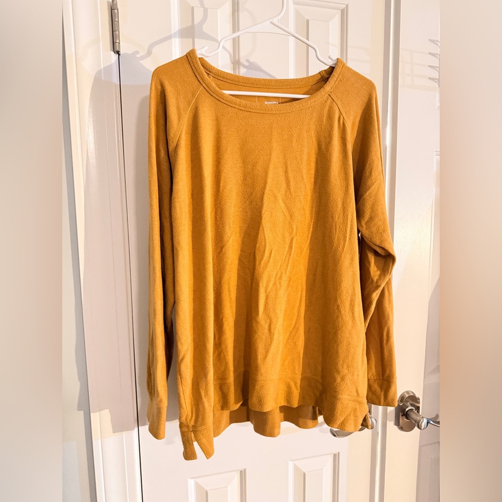 Kohls Sonoma XXL Mustard Yellow Crewneck Pullover.